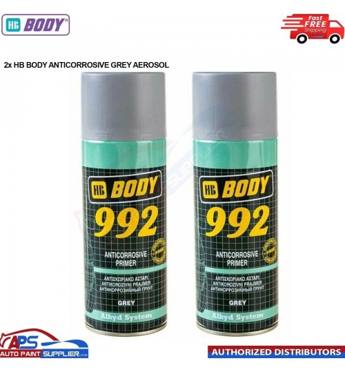 2X HB BODY 992 5100799200 Anti corrosive, Anti rust primer Aerosol GREY - 400ml